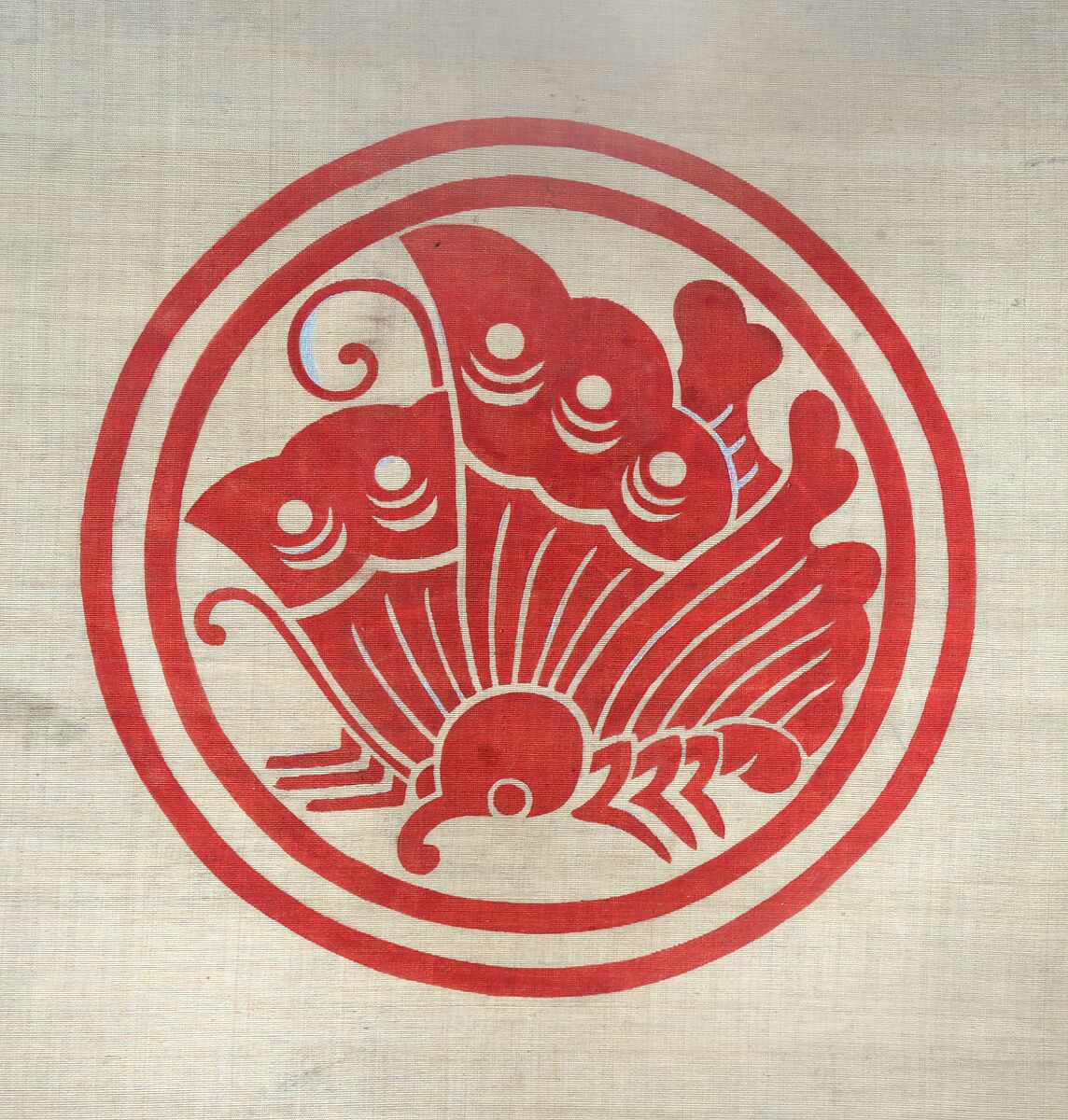Standard Banner (Sashimono), Silk, leather, pigment, Japanese