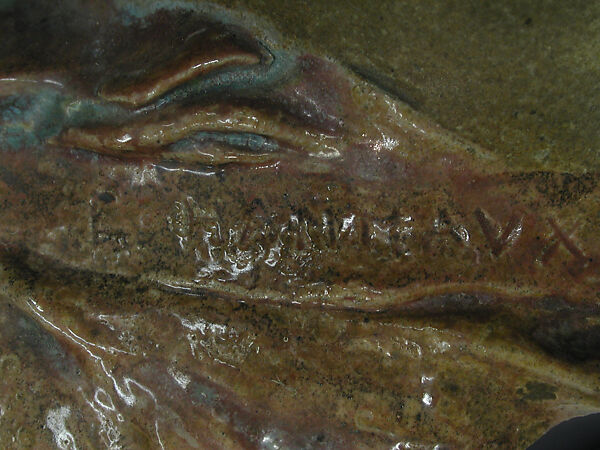 Head of Mercury, Emmanuel Hannaux (French, Metz 1855–1934), Glazed stoneware, French