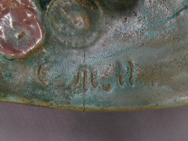 Head of Mercury, Emmanuel Hannaux (French, Metz 1855–1934), Glazed stoneware, French