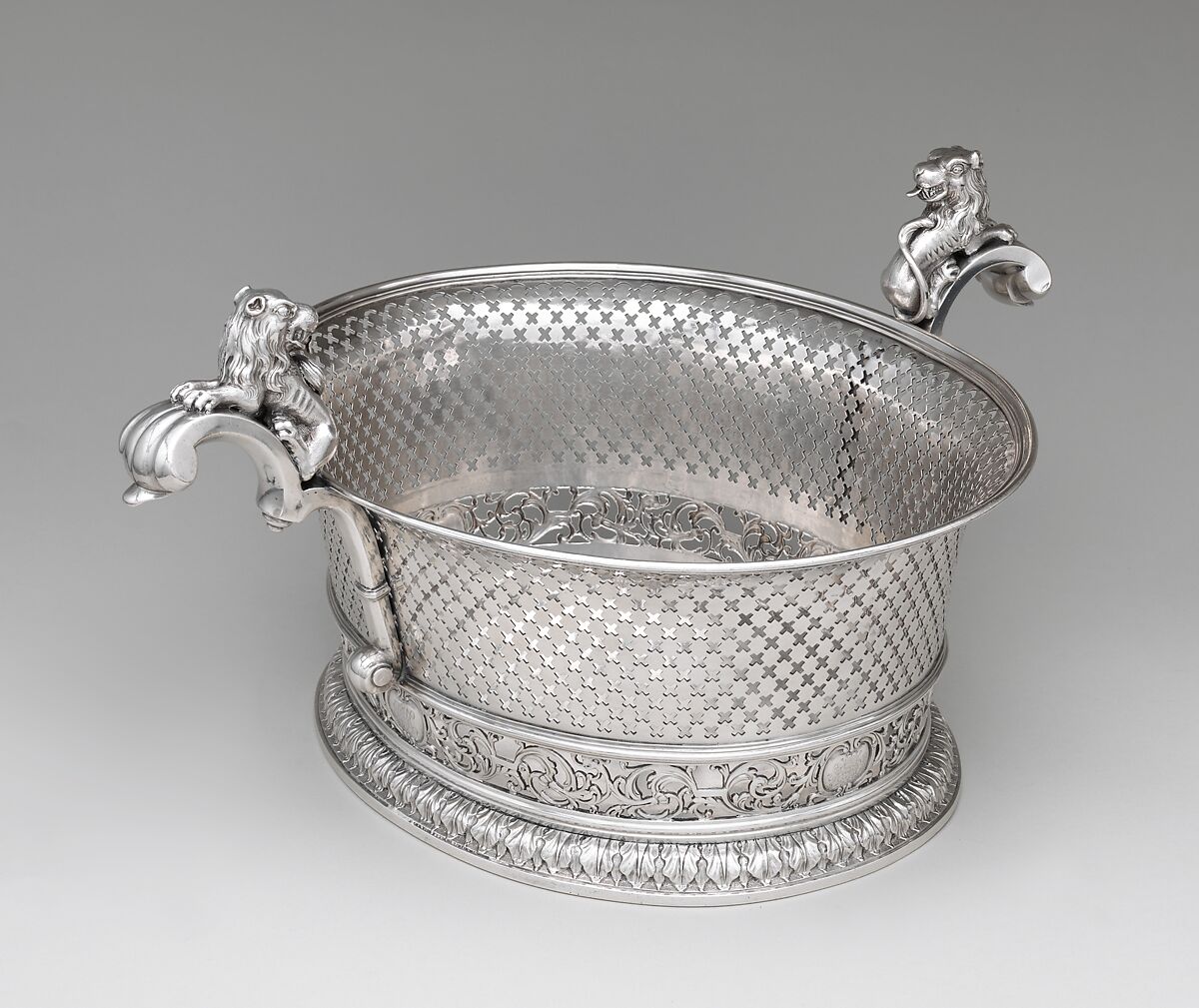 Basket, John Edwards II (British, active 1723–ca. 1753), Silver, silver plate, British, London 
