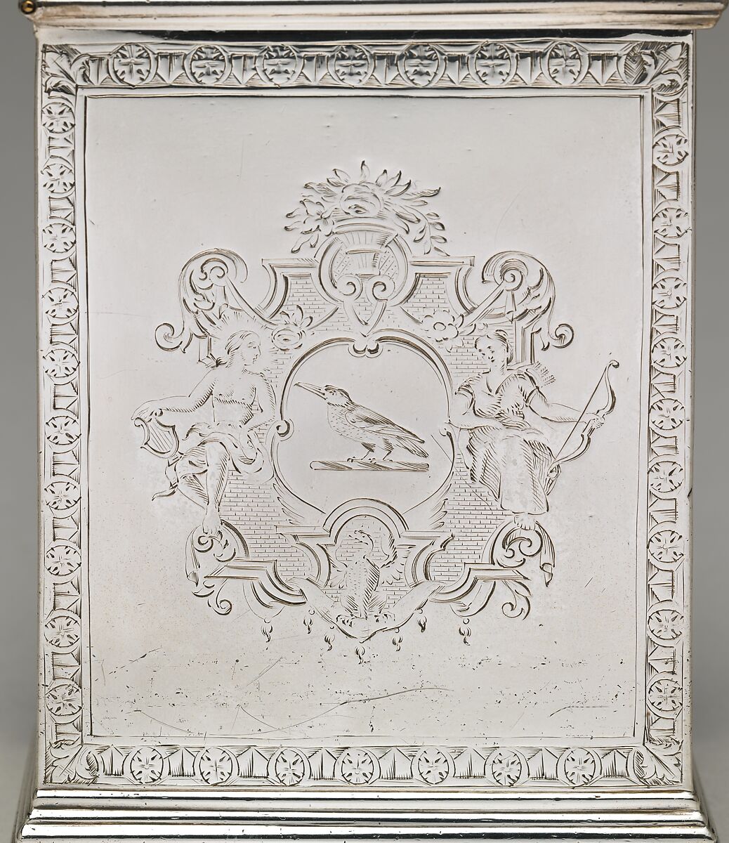 Tea caddy (one of a pair), Augustin Courtauld (British, 1685–1751), Silver, British, London