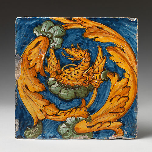 Tile with dragon