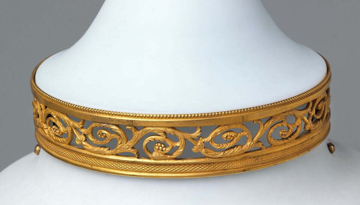 Potpourri vase, Karl Friedrich Schinkel (German, Neuruppin 1781–1841 Berlin), Glass, gilded yellow metal, marble, German, Berlin