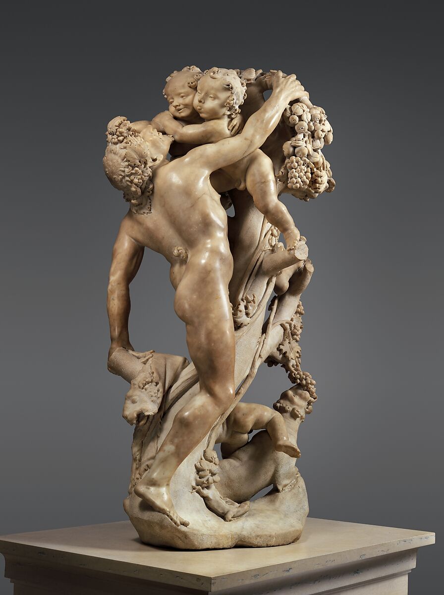 Bacchanal: A Faun Teased by Children, Gian Lorenzo Bernini (Italian, Naples 1598–1680 Rome), Marble, Italian, Rome