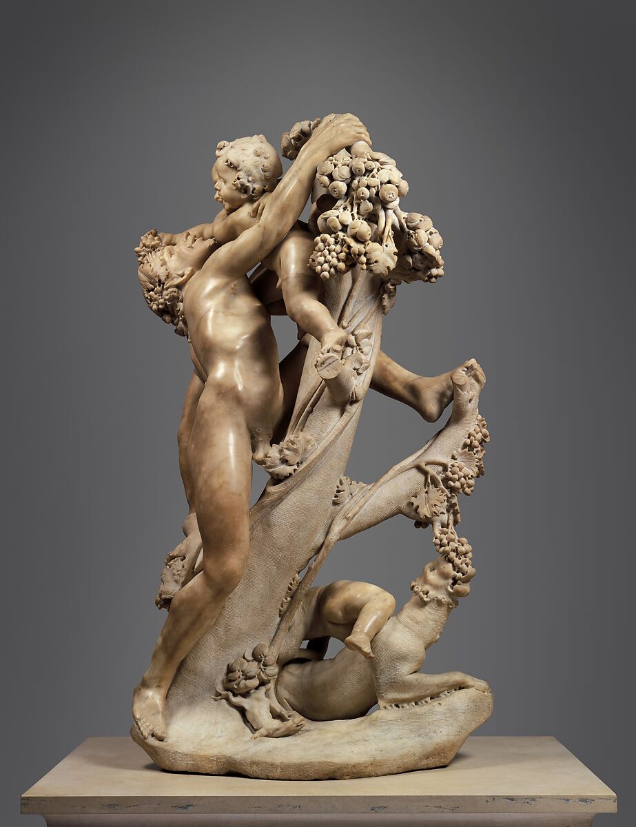 Bacchanal: A Faun Teased by Children, Gian Lorenzo Bernini (Italian, Naples 1598–1680 Rome), Marble, Italian, Rome 