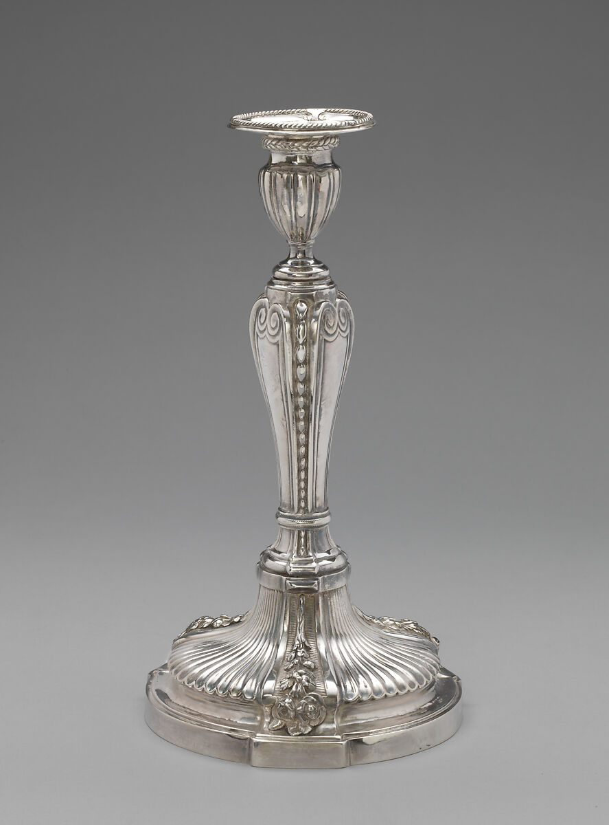 Candlestick (set of four), Antoine Dutry (French, master 1767–listed 1788), Silver, French 