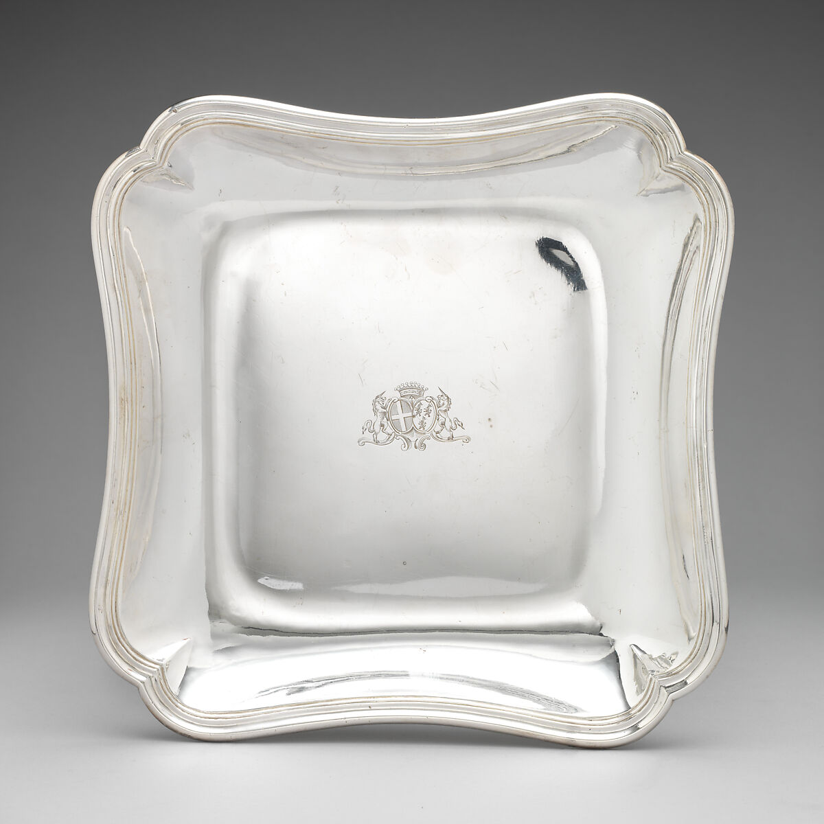 Square dish (one of a pair), Silver, French, Paris 