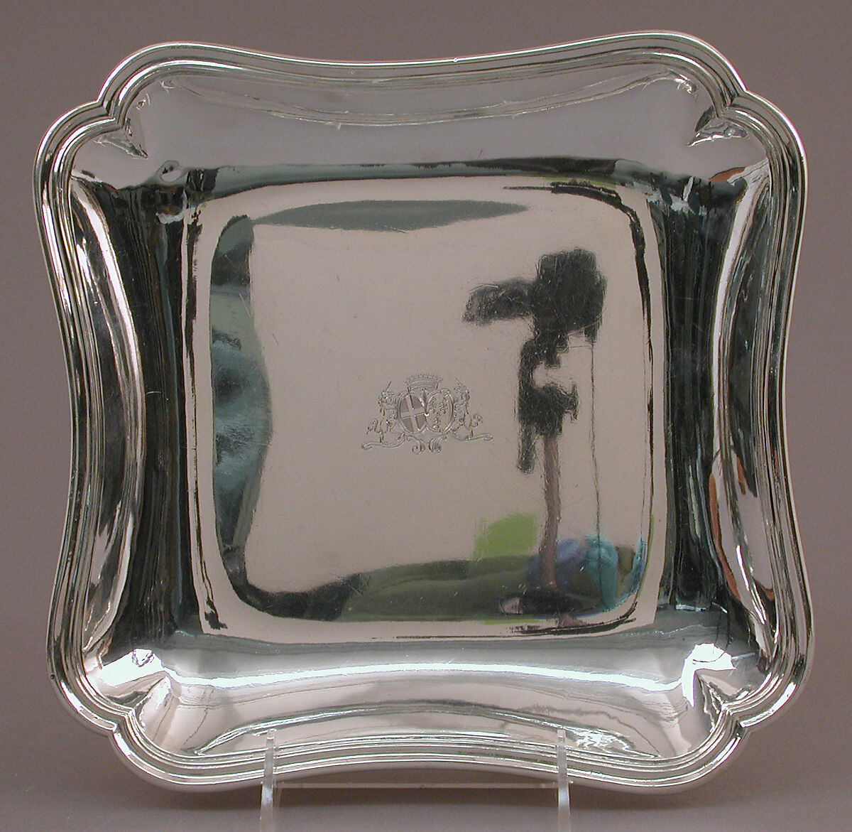 Square dish (one of a pair), Silver, French, Paris