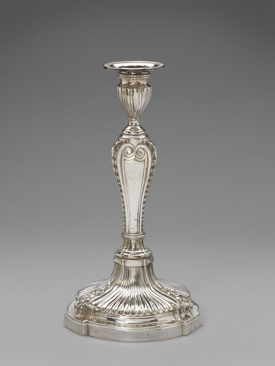 Candlestick (set of four), Antoine Dutry (French, master 1767–listed 1788), Silver, French 
