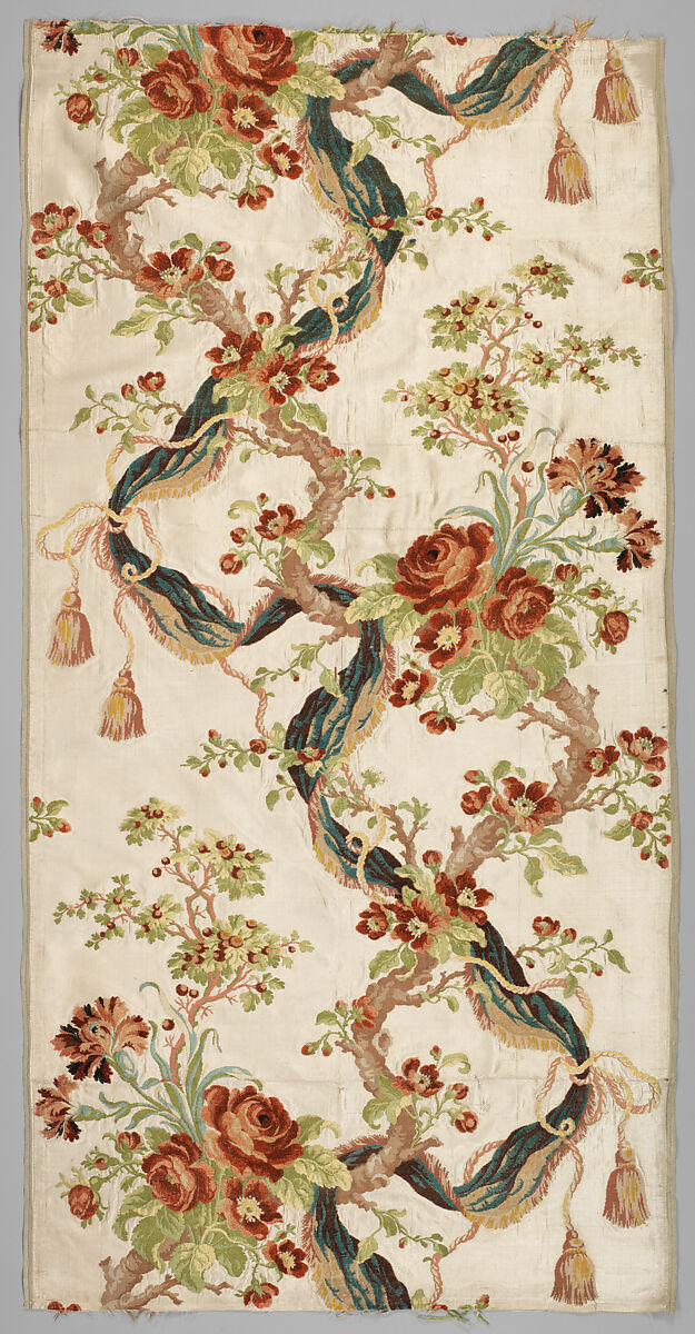 Length, Philippe de Lasalle (French, 1723–1804), Silk, brocaded lampas with twill foundation weave, French 