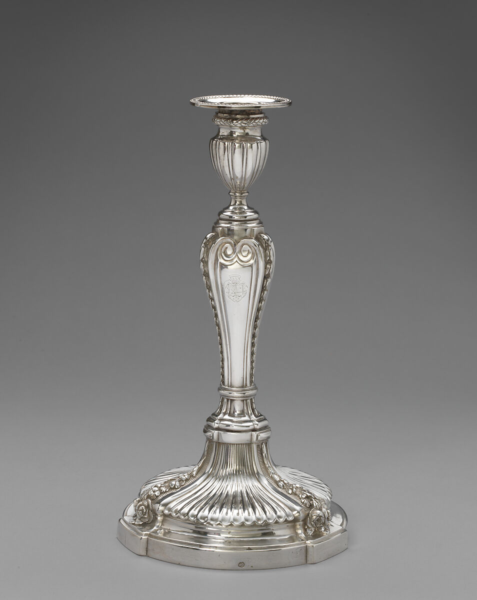 Candlestick (set of a four), Antoine Dutry (French, master 1767–listed 1788), Silver, French 
