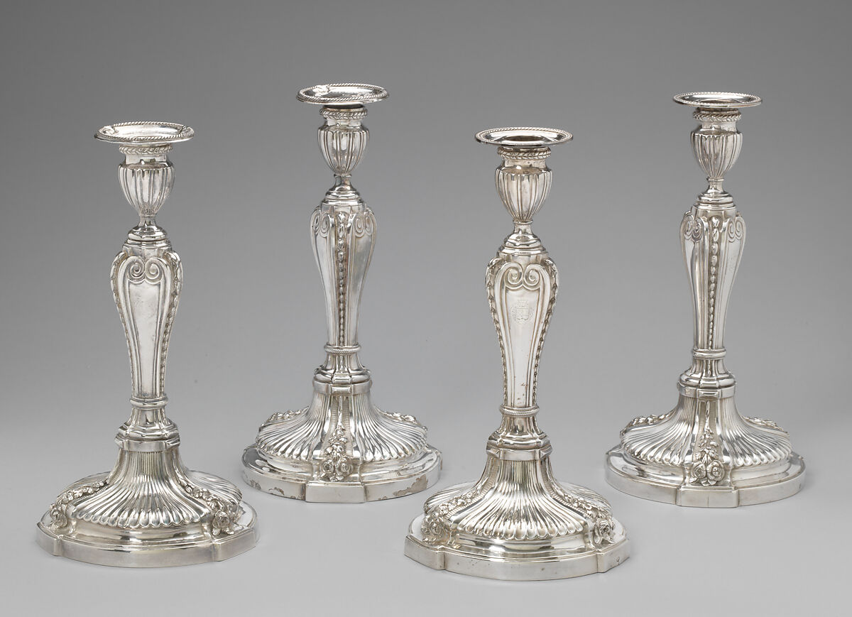 Candlestick (set of a four), Antoine Dutry (French, master 1767–listed 1788), Silver, French