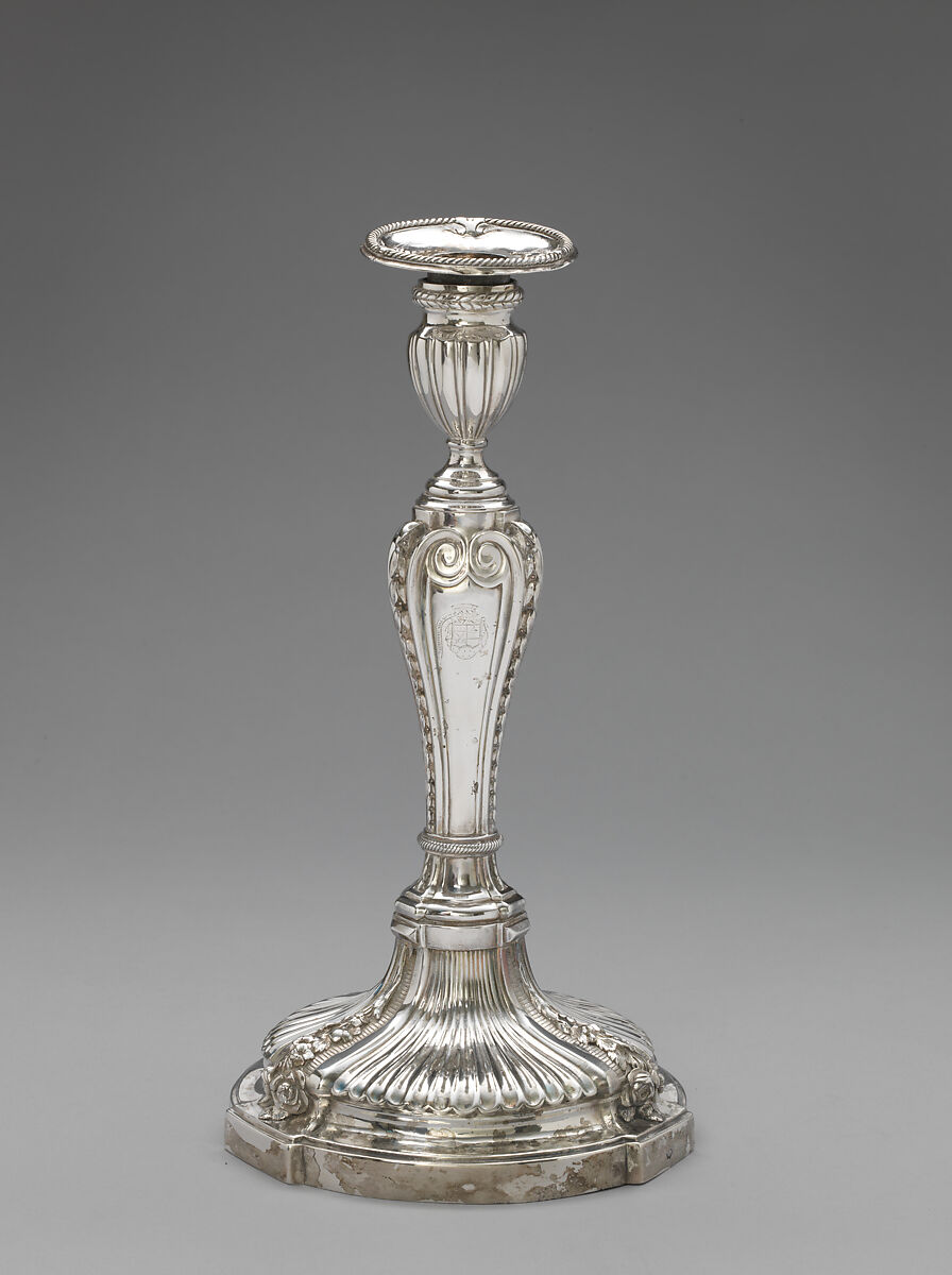 Candlestick (set of four), Antoine Dutry (French, master 1767–listed 1788), Silver, French 