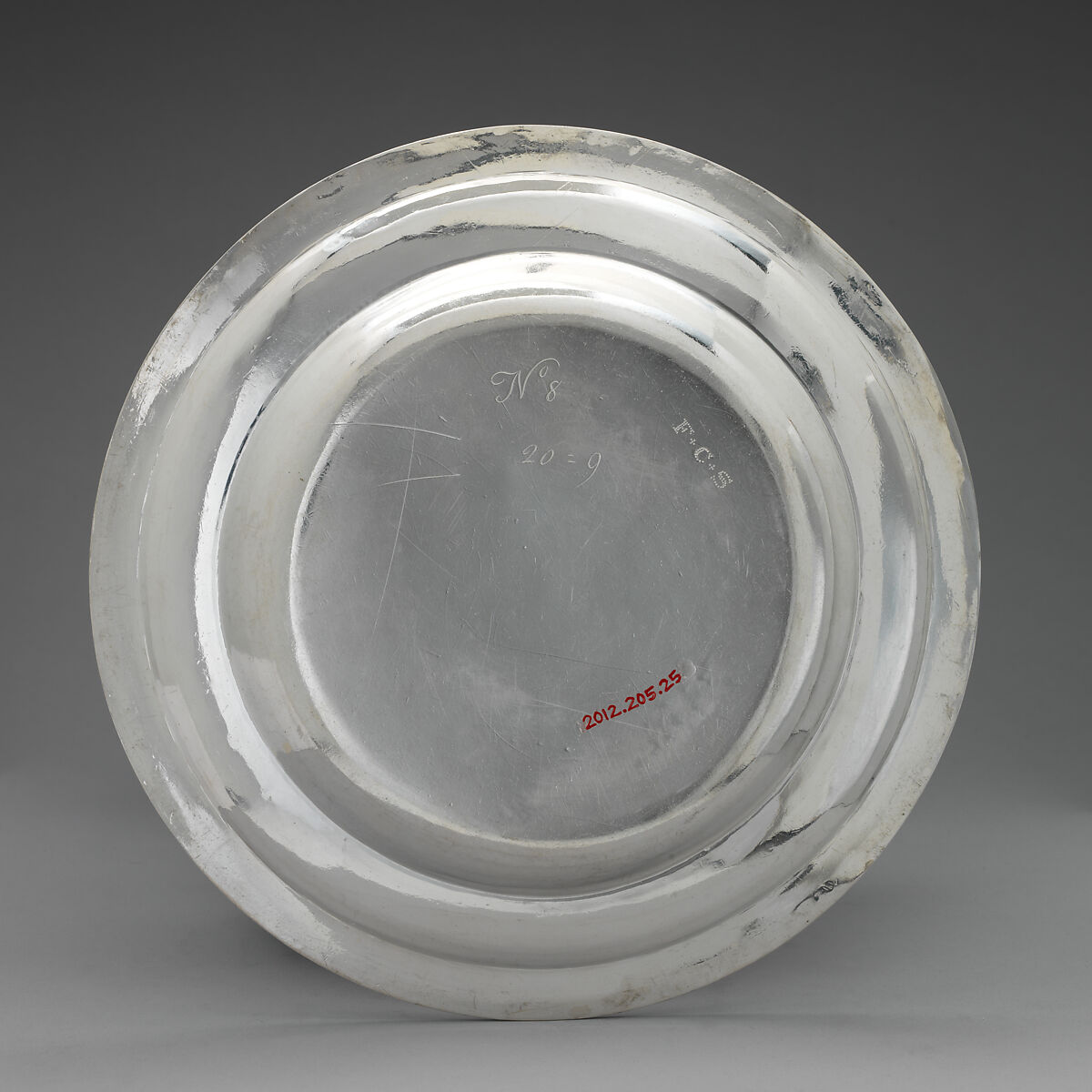 Plate (one of a set of twelve), Richard Bayley (British, active 1708–48), Silver, British, London