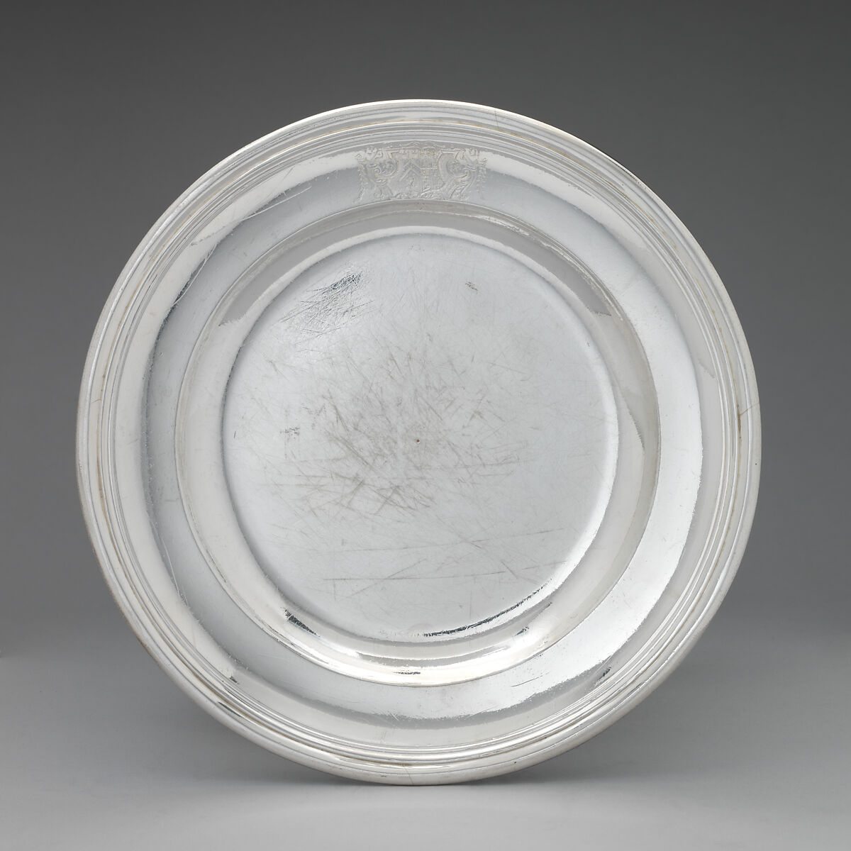 Plate (one of a set of twelve), Thomas Farren (British, active ca. 1707–d. 1743), Silver, British, London 