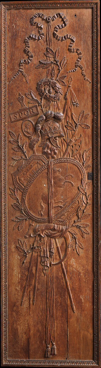 Panel with trophy representing Europe, Oak, French 
