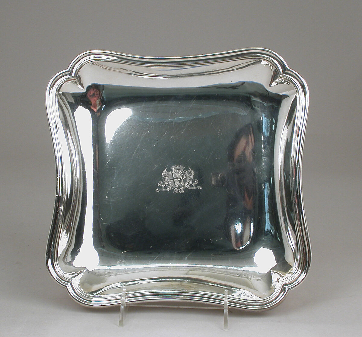 Square dish (one of a pair), Silver, French, Paris