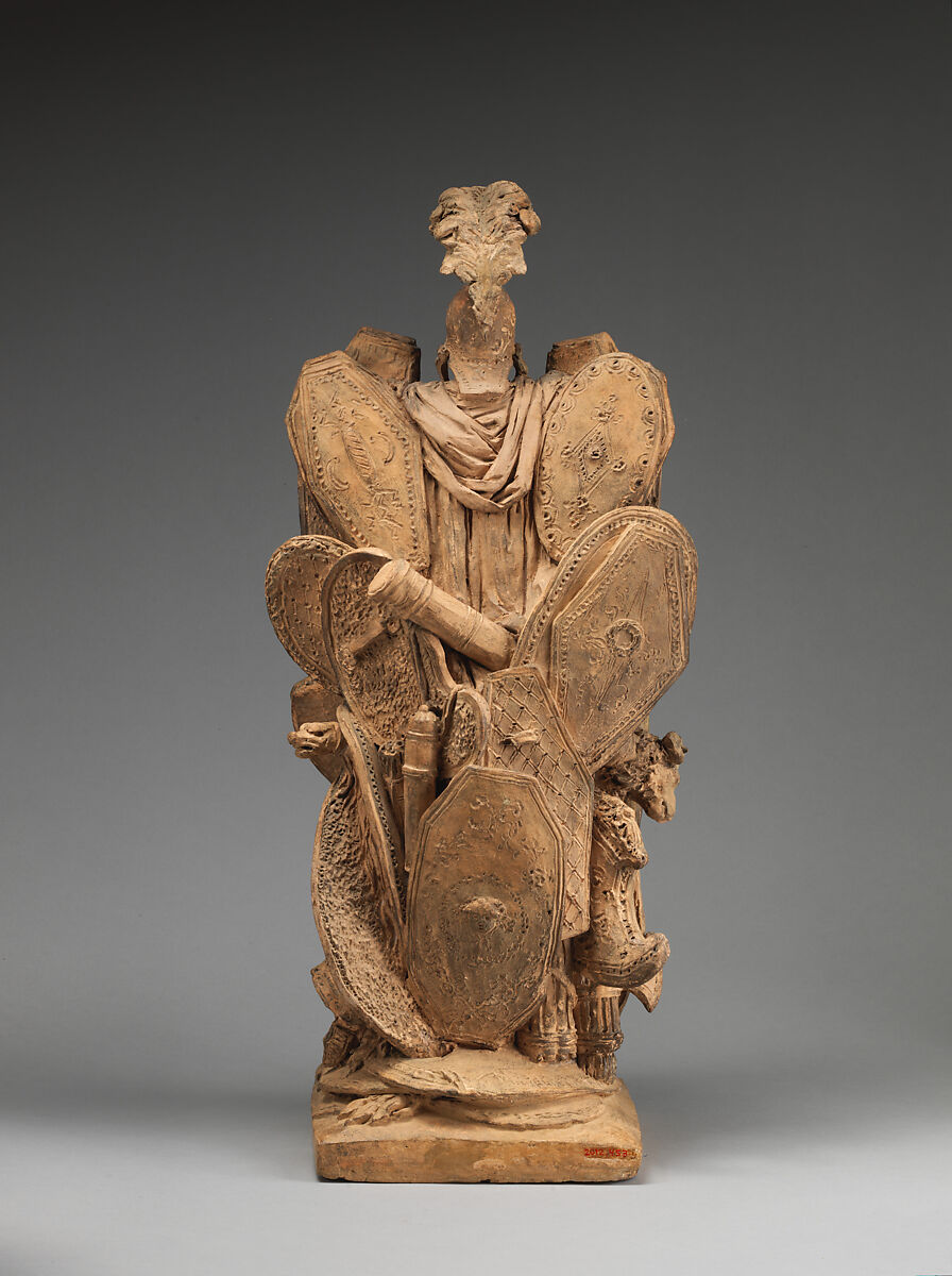 Victory Writing on a Shield, Jean Guillaume Moitte (French, Paris 1746–1810 Paris), Terracotta, French, Paris