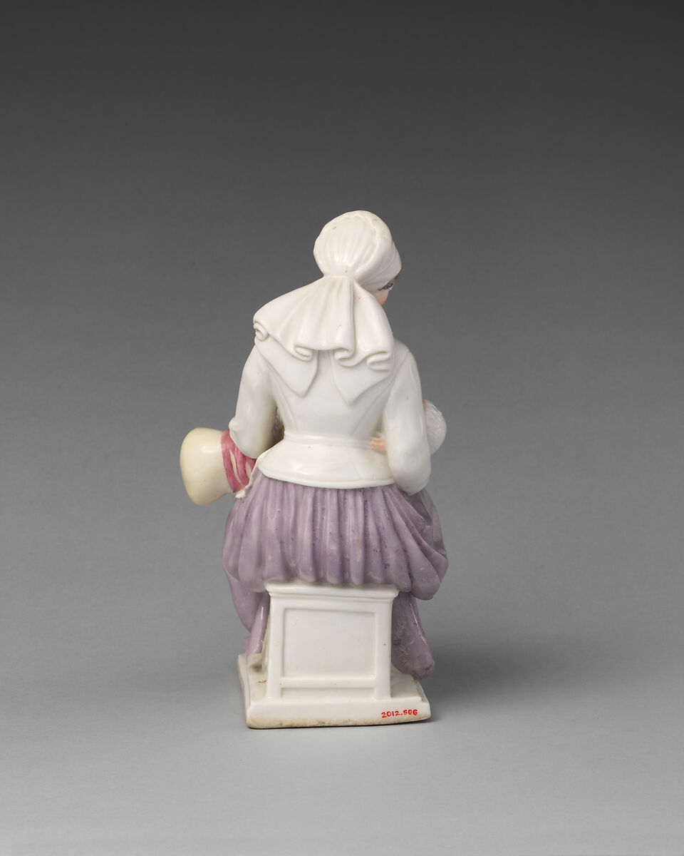 La Nourrice, Chelsea Porcelain Manufactory (British, 1745–1784, Red Anchor Period, ca. 1753–58), Soft-paste porcelain decorated in polychrome enamels, gold, British, Chelsea