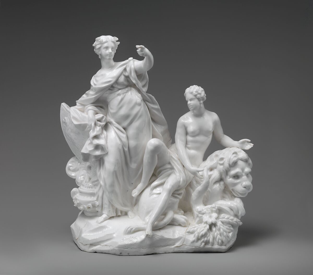 Asia and Africa, Vincennes Manufactory (French, ca. 1740–1756), Soft-paste porcelain, French, Vincennes 