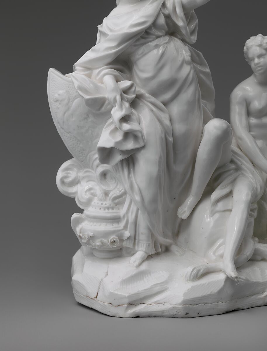 Asia and Africa, Vincennes Manufactory (French, ca. 1740–1756), Soft-paste porcelain, French, Vincennes
