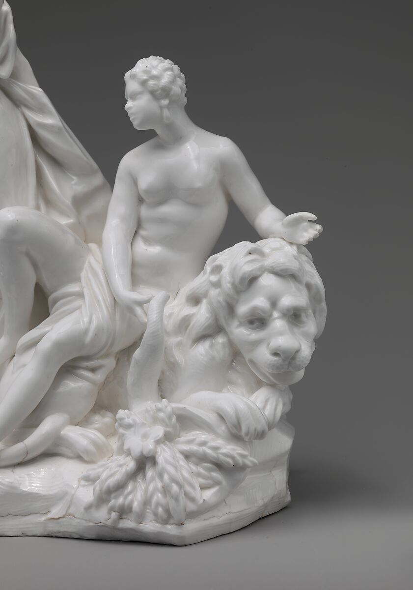 Asia and Africa, Vincennes Manufactory (French, ca. 1740–1756), Soft-paste porcelain, French, Vincennes