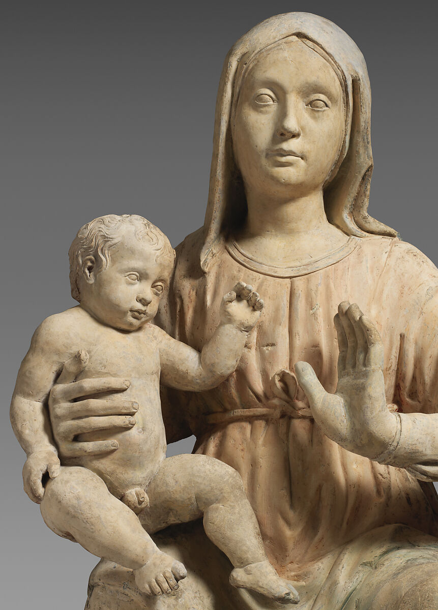 Madonna and Child, Limestone (Istrian stone?) with traces of polychromy, Italian, Venice