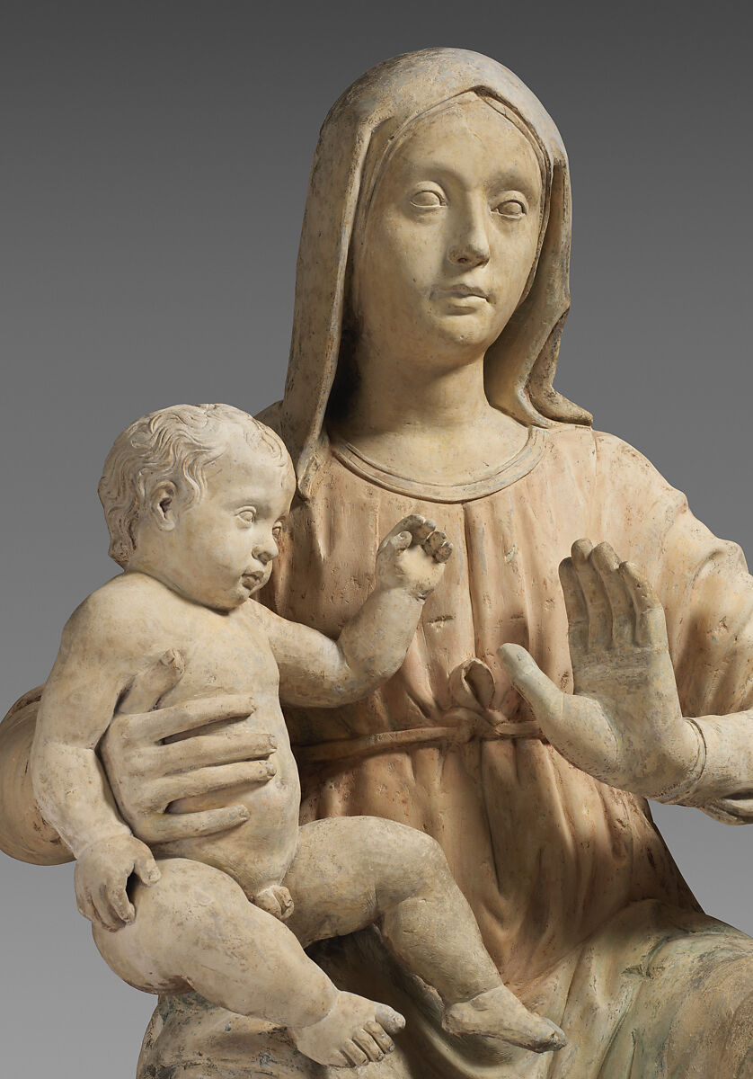 Madonna and Child, Limestone (Istrian stone?) with traces of polychromy, Italian, Venice