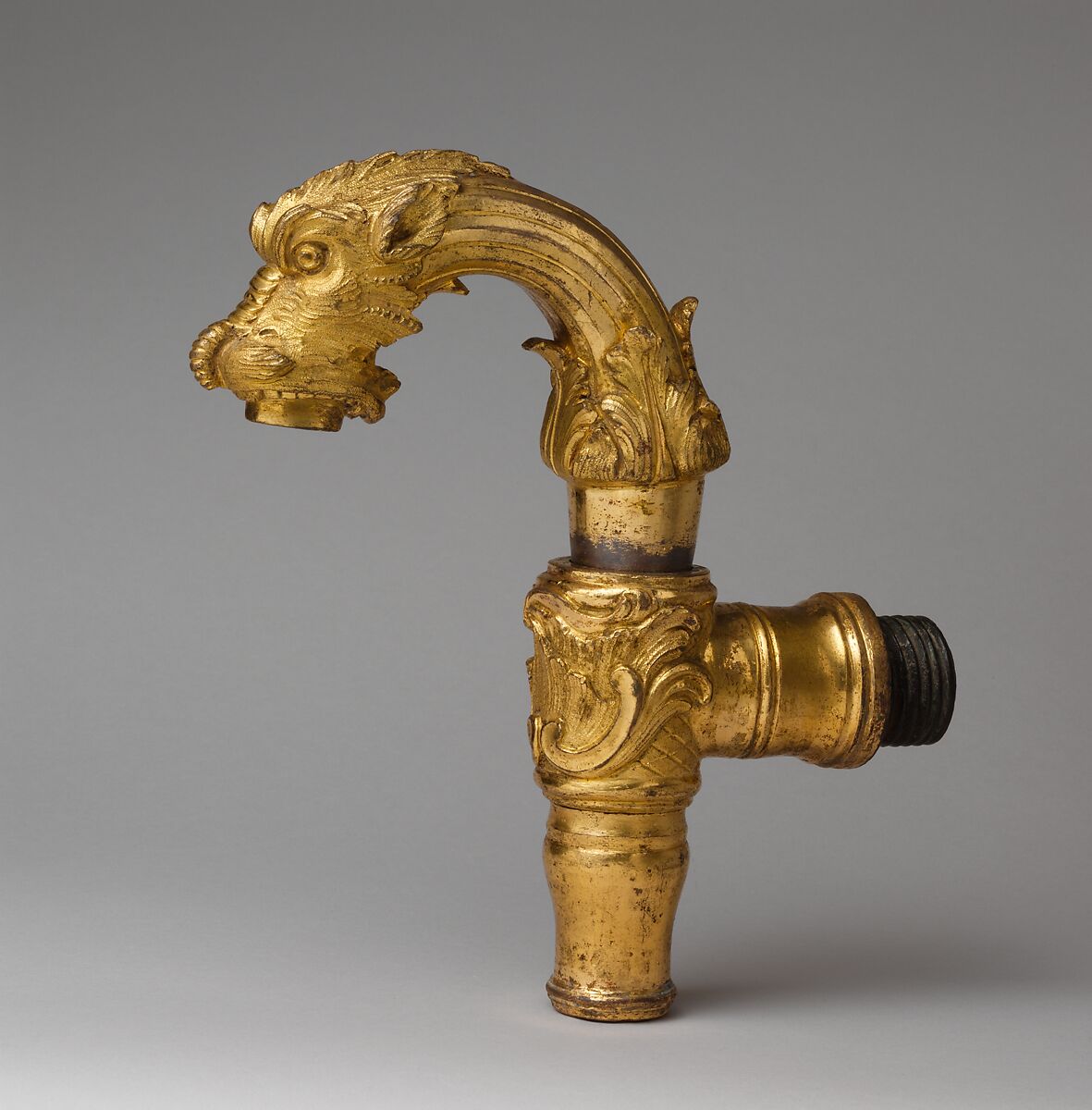 Faucet (one of a pair), Gilt bronze, French 