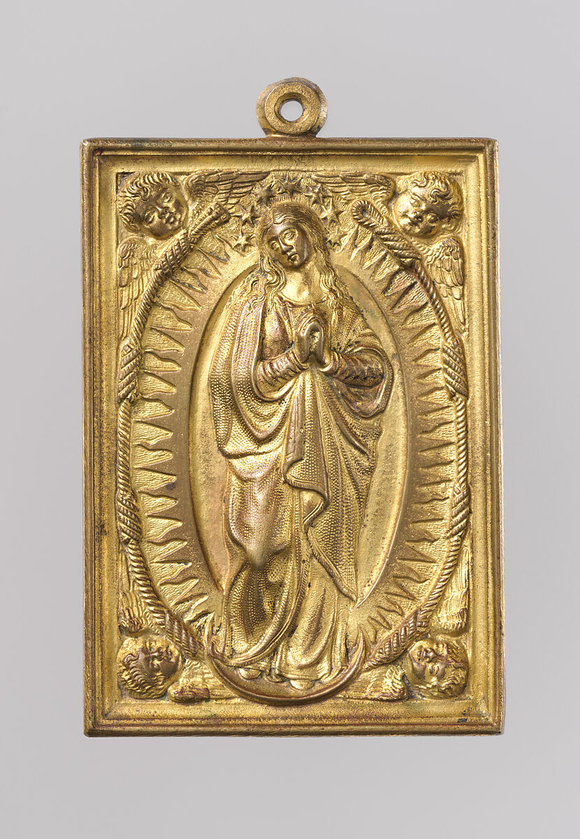 Virgin of the Immaculate Conception, Gilt bronze, Spanish 