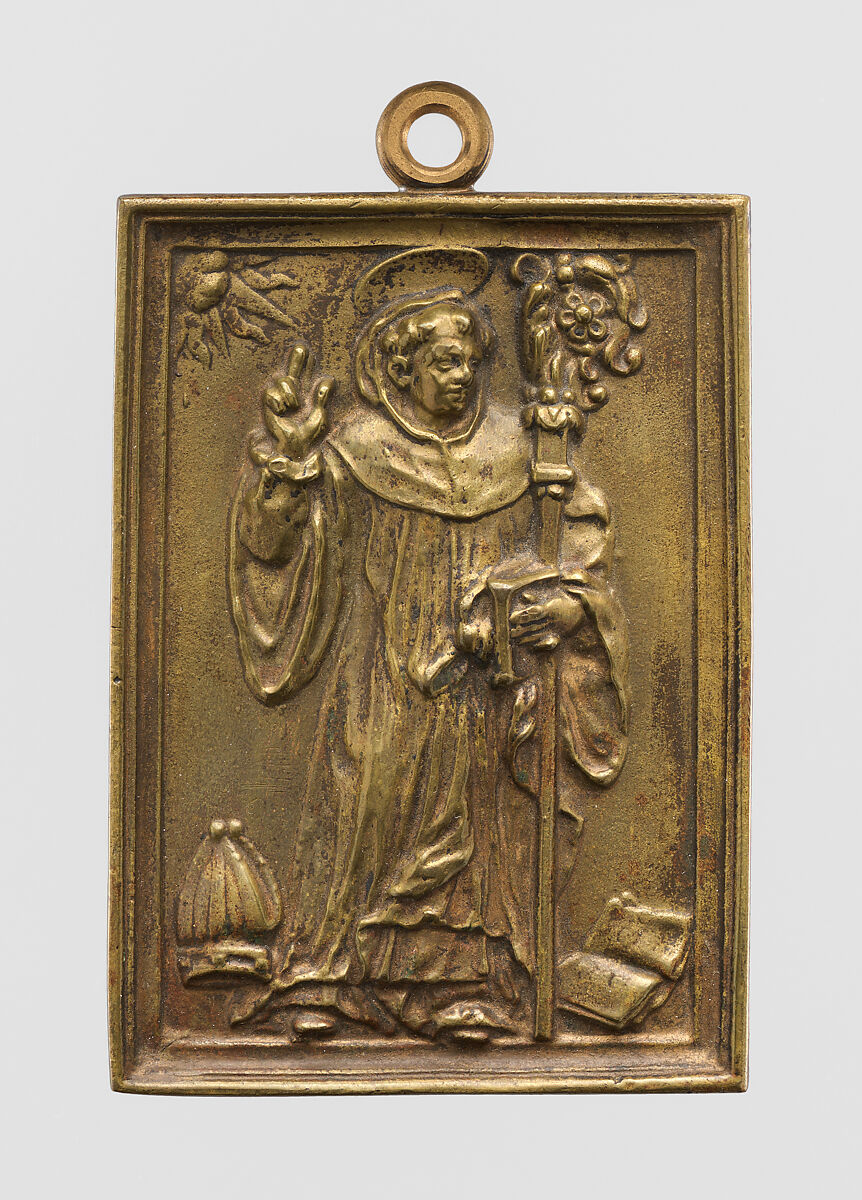 Saint Benedict, Bronze, light brown patina, Spanish 