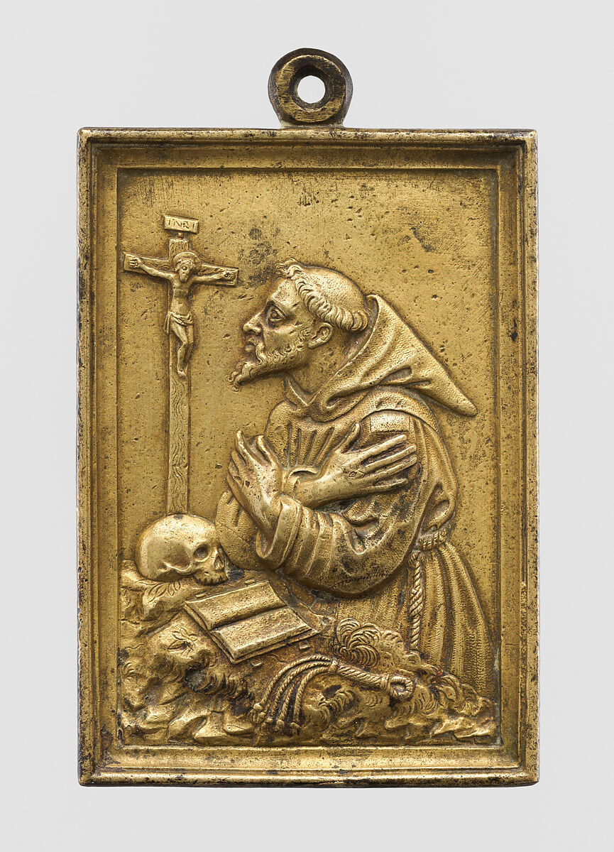 Saint Francis of Assisi, Gilt bronze, Spanish 