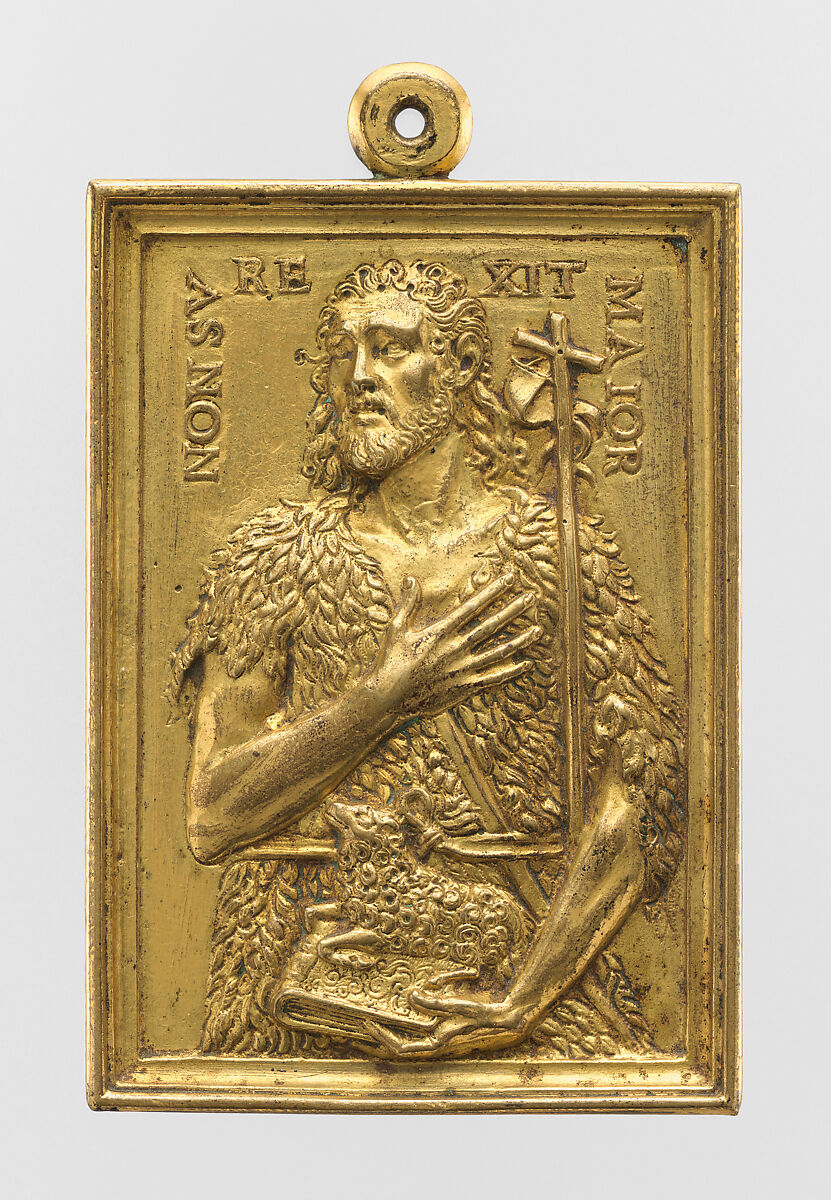 Saint John the Baptist, Gilt bronze, Spanish 