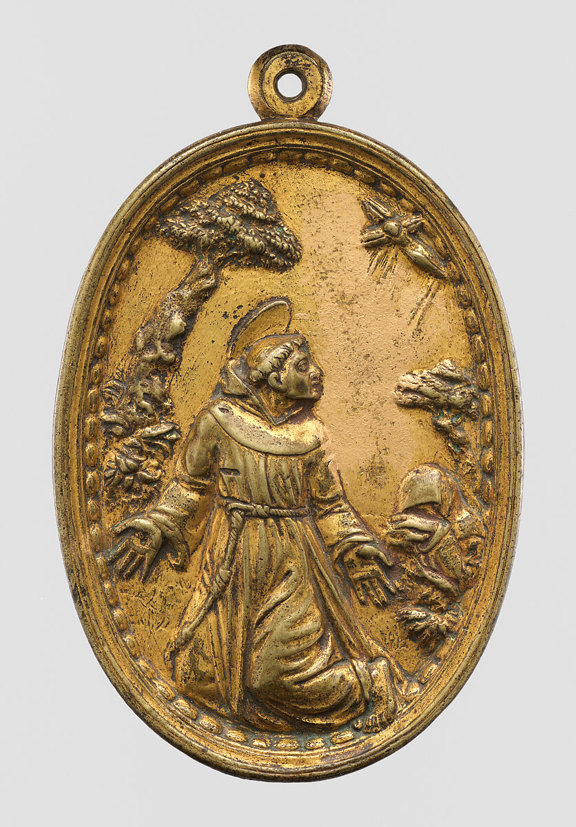 Saint Francis of Assisi, Gilt bronze, Spanish 