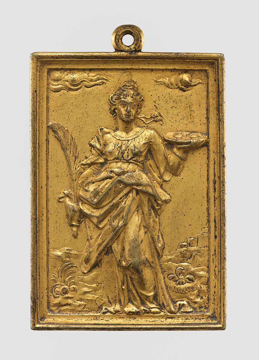 Saint Lucy, Gilt bronze, Spanish 