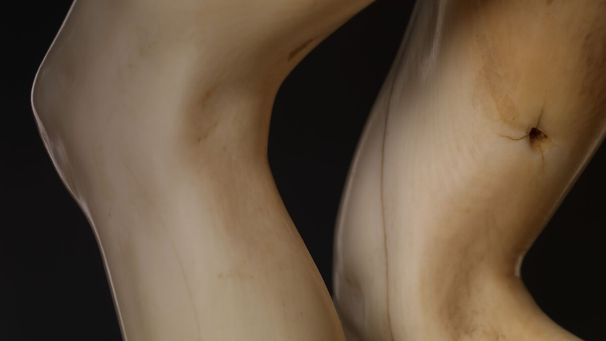 Saint Sebastian, Circle of Master of the Furies (Austrian), Ivory; kingwood socle, Austrian, possibly Salzburg