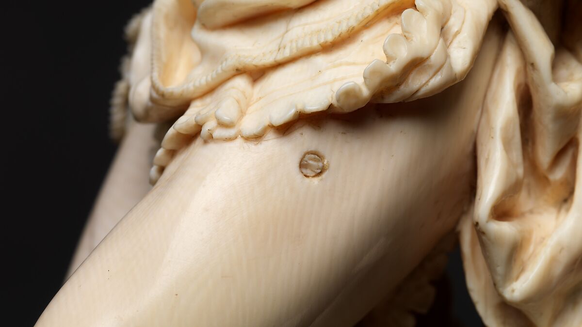 Saint Sebastian, Circle of Master of the Furies (Austrian), Ivory; kingwood socle, Austrian, possibly Salzburg