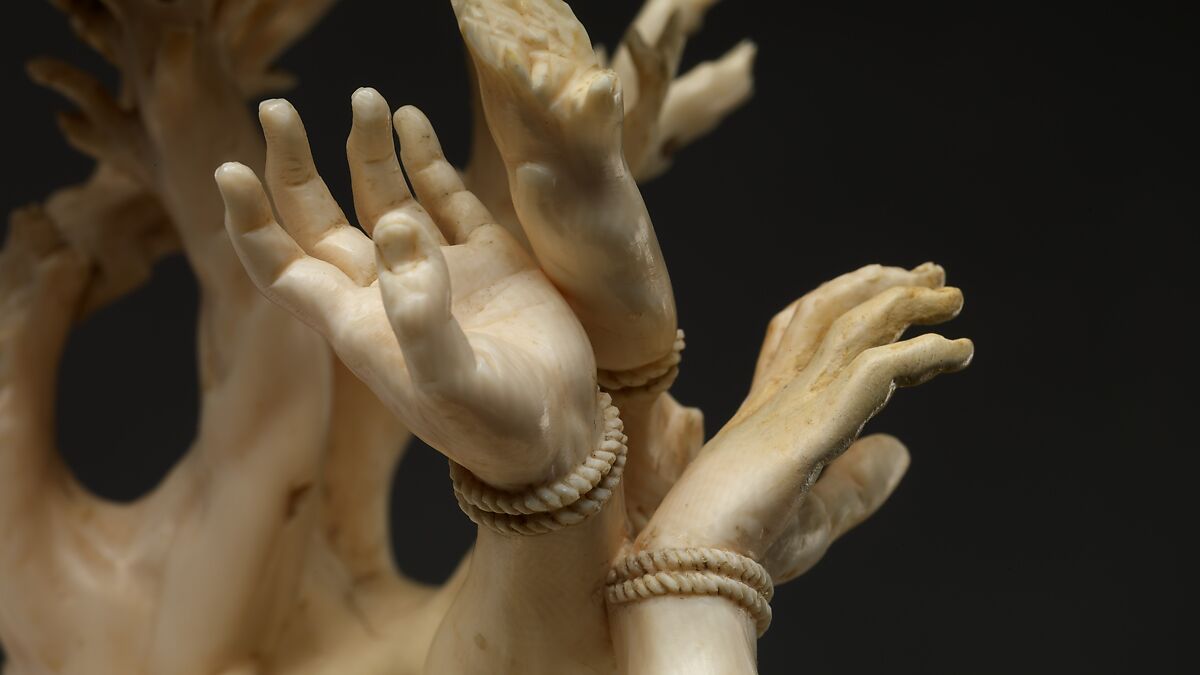 Saint Sebastian, Circle of Master of the Furies (Austrian), Ivory; kingwood socle, Austrian, possibly Salzburg