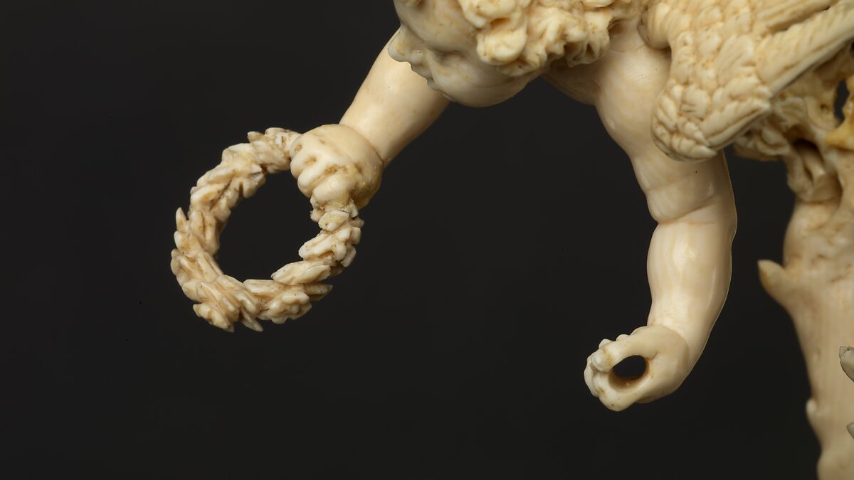 Saint Sebastian, Circle of Master of the Furies (Austrian), Ivory; kingwood socle, Austrian, possibly Salzburg