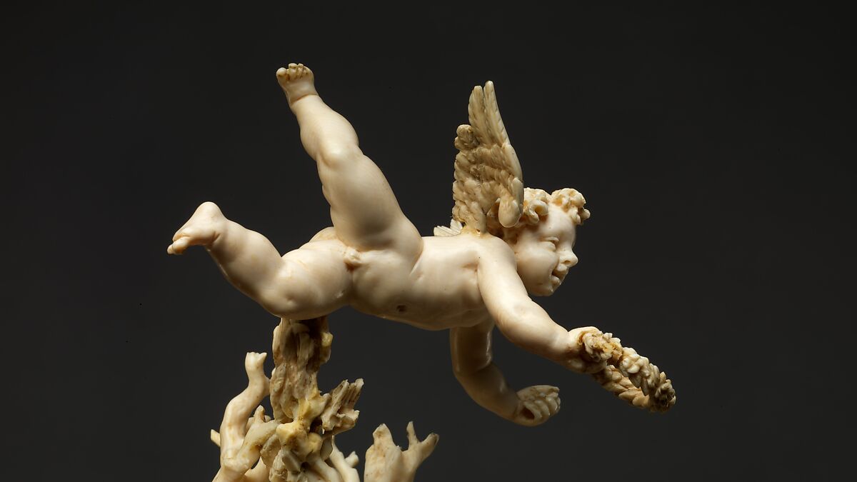 Saint Sebastian, Circle of Master of the Furies (Austrian), Ivory; kingwood socle, Austrian, possibly Salzburg