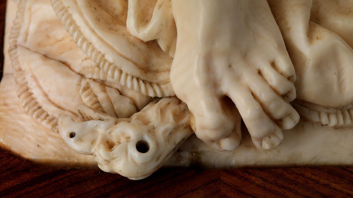 Saint Sebastian, Circle of Master of the Furies (Austrian), Ivory; kingwood socle, Austrian, possibly Salzburg