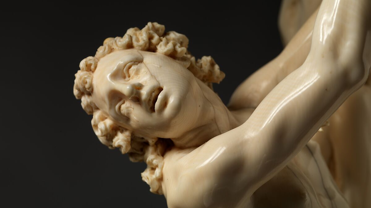 Saint Sebastian, Circle of Master of the Furies (Austrian), Ivory; kingwood socle, Austrian, possibly Salzburg