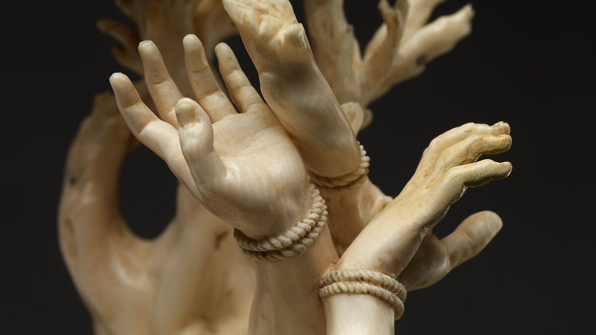 Saint Sebastian, Circle of Master of the Furies (Austrian), Ivory; kingwood socle, Austrian, possibly Salzburg