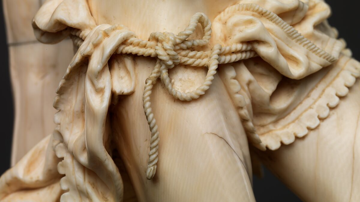 Saint Sebastian, Circle of Master of the Furies (Austrian), Ivory; kingwood socle, Austrian, possibly Salzburg