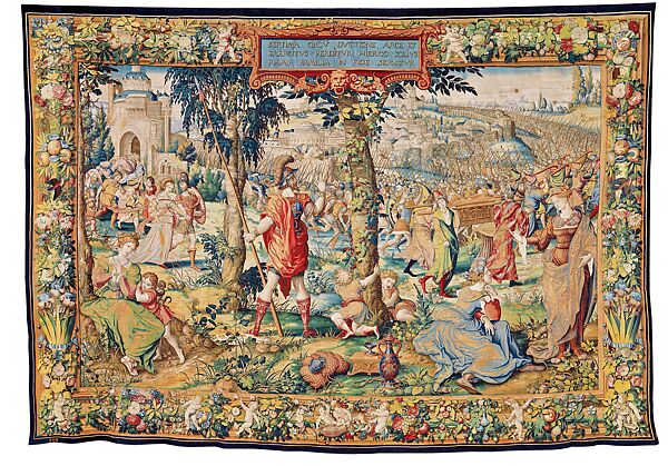 The Story of Joshua: Fall of Jericho tapestry, Designed by Pieter Coecke van Aelst (Netherlandish, Aelst 1502–1550 Brussels), Wool, silk, gold and silver-metal-wrapped threads, Netherlandish, Brussels 