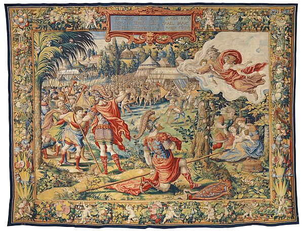 The Story of Joshua: God's Commandment To Joshua tapestry, Designed by Pieter Coecke van Aelst (Netherlandish, Aelst 1502–1550 Brussels), Wool, silk, gold and silver-metal-wrapped threads, Netherlandish, Brussels 