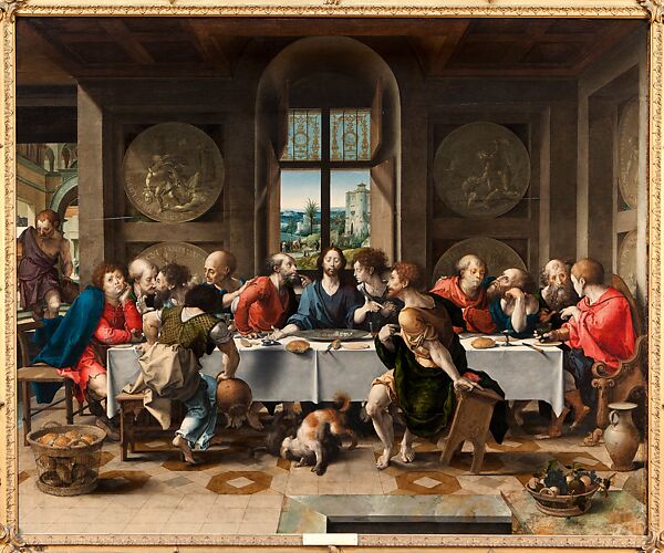 Last Supper, Pieter Coecke van Aelst (Netherlandish, Aelst 1502–1550 Brussels), Oil on panel, Netherlandish, Brussels 