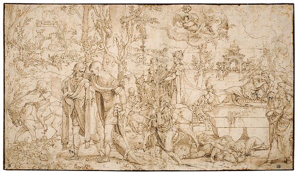 The Seven Deadly Sins: Triumph Of Sloth, Pieter Coecke van Aelst (Netherlandish, Aelst 1502–1550 Brussels), Pen and brown ink and brown wash, Netherlandish, Brussels 