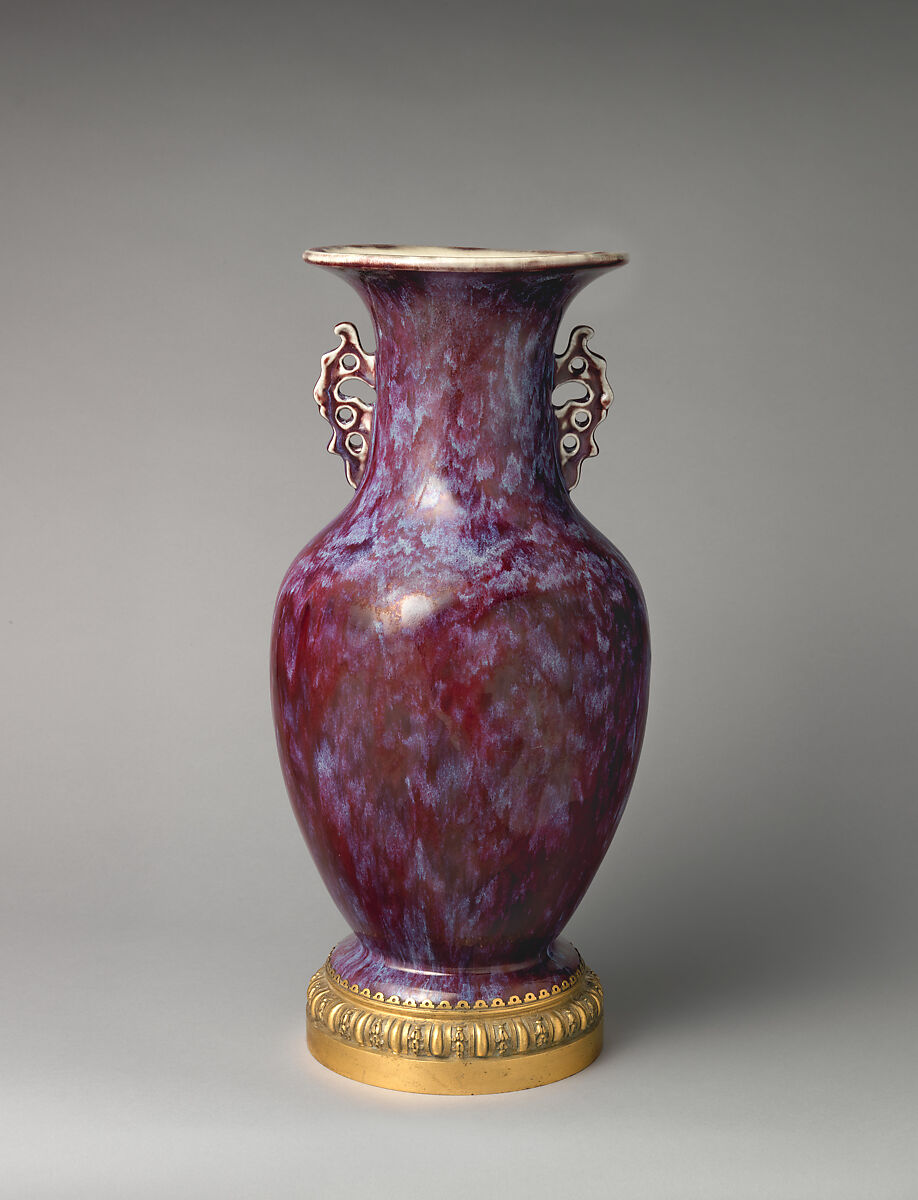 Vase, Ernest Chaplet (French, Sèvres 1835–1909 Choisy-le-Roi), Porcelain, brass, French, Choisy-le-Roi 