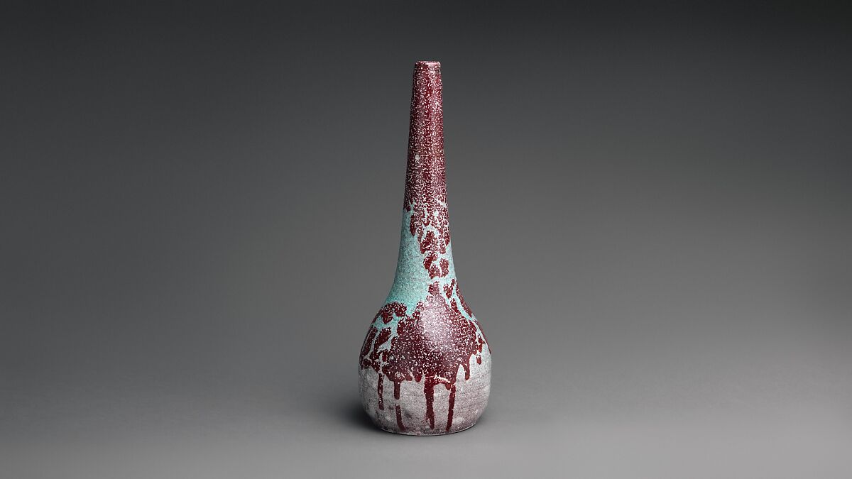 Bottle vase, Ernest Chaplet (French, Sèvres 1835–1909 Choisy-le-Roi), Porcelain, French, Choisy-le-Roi 